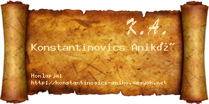 Konstantinovics Anikó névjegykártya