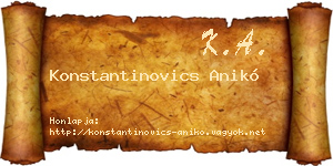 Konstantinovics Anikó névjegykártya