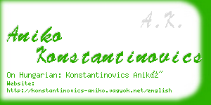aniko konstantinovics business card